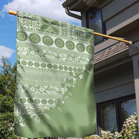 Fiji Marau na Kerisimasi Garden Flag Sage Green Tagimoucia Tapa Masi Tribal LT9 - Polynesian Pride