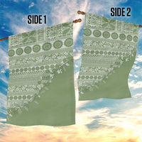 Fiji Marau na Kerisimasi Garden Flag Sage Green Tagimoucia Tapa Masi Tribal LT9 - Polynesian Pride
