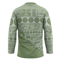 Fiji Marau na Kerisimasi Hockey Jersey Sage Green Tagimoucia Tapa Masi Tribal LT9 - Polynesian Pride