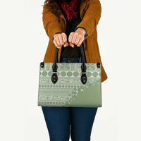 Fiji Marau na Kerisimasi Leather Bag Sage Green Tagimoucia Tapa Masi Tribal LT9 - Polynesian Pride