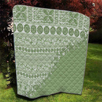 Fiji Marau na Kerisimasi Quilt Sage Green Tagimoucia Tapa Masi Tribal LT9 - Polynesian Pride