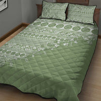 Fiji Marau na Kerisimasi Quilt Bed Set Sage Green Tagimoucia Tapa Masi Tribal LT9 - Polynesian Pride