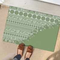 Fiji Marau na Kerisimasi Rubber Doormat Sage Green Tagimoucia Tapa Masi Tribal LT9 - Polynesian Pride