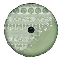 Fiji Marau na Kerisimasi Spare Tire Cover Sage Green Tagimoucia Tapa Masi Tribal LT9 - Polynesian Pride