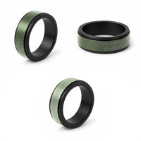 Fiji Marau na Kerisimasi Spinner Ring Sage Green Tagimoucia Tapa Masi Tribal - Polynesian Pride