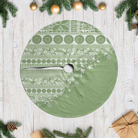 Fiji Marau na Kerisimasi Tree Skirt Sage Green Tagimoucia Tapa Masi Tribal LT9 Casual Green - Polynesian Pride