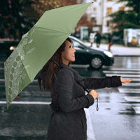Fiji Marau na Kerisimasi Umbrella Sage Green Tagimoucia Tapa Masi Tribal LT9 - Polynesian Pride