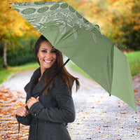 Fiji Marau na Kerisimasi Umbrella Sage Green Tagimoucia Tapa Masi Tribal LT9 - Polynesian Pride