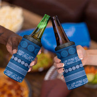 Fiji Marau na Kerisimasi 4 in 1 Can Cooler Tumbler Blue Tapa Masi Inspired Christmas LT9 - Polynesian Pride