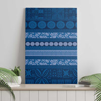 Fiji Marau na Kerisimasi Canvas Wall Art Blue Tapa Masi Inspired Christmas - Polynesian Pride