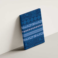 Fiji Marau na Kerisimasi Canvas Wall Art Blue Tapa Masi Inspired Christmas - Polynesian Pride