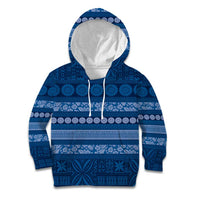 Fiji Marau na Kerisimasi Kid Hoodie Blue Tapa Masi Inspired Christmas - Polynesian Pride