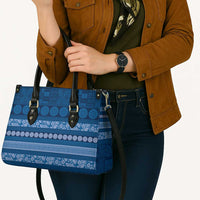 Fiji Marau na Kerisimasi Leather Bag Blue Tapa Masi Inspired Christmas - Polynesian Pride