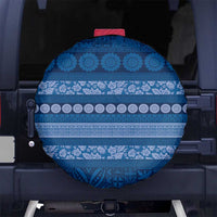 Fiji Marau na Kerisimasi Spare Tire Cover Blue Tapa Masi Inspired Christmas LT9 No hole Blue - Polynesian Pride
