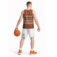 Fiji Marau na Kerisimasi Basketball Jersey Gold Tapa Masi Inspired Christmas LT9 - Polynesian Pride