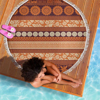 Fiji Marau na Kerisimasi Beach Blanket Gold Tapa Masi Inspired Christmas - Polynesian Pride