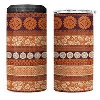 Fiji Marau na Kerisimasi 4 in 1 Can Cooler Tumbler Gold Tapa Masi Inspired Christmas LT9 One Size: 16 oz Gold - Polynesian Pride