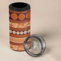 Fiji Marau na Kerisimasi 4 in 1 Can Cooler Tumbler Gold Tapa Masi Inspired Christmas LT9 - Polynesian Pride