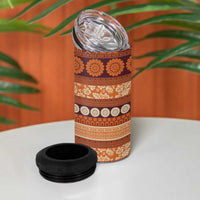 Fiji Marau na Kerisimasi 4 in 1 Can Cooler Tumbler Gold Tapa Masi Inspired Christmas LT9 - Polynesian Pride