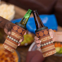 Fiji Marau na Kerisimasi 4 in 1 Can Cooler Tumbler Gold Tapa Masi Inspired Christmas LT9 - Polynesian Pride