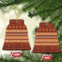 Fiji Marau na Kerisimasi Ceramic Ornament Gold Tapa Masi Inspired Christmas - Polynesian Pride