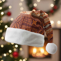 Fiji Marau na Kerisimasi Christmas Santa Hat Gold Tapa Masi Inspired Christmas LT9 Without Fur Gold - Polynesian Pride