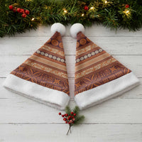 Fiji Marau na Kerisimasi Christmas Santa Hat Gold Tapa Masi Inspired Christmas LT9 - Polynesian Pride
