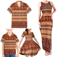 Fiji Marau na Kerisimasi Family Matching Tank Maxi Dress and Hawaiian Shirt Gold Tapa Masi Inspired Christmas LT9 - Polynesian Pride