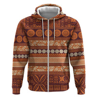 Fiji Marau na Kerisimasi Hoodie Gold Tapa Masi Inspired Christmas LT9 Zip Hoodie Gold - Polynesian Pride