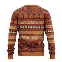 Fiji Marau na Kerisimasi Ugly Christmas Sweater Gold Tapa Masi Inspired Christmas LT9 - Polynesian Pride