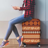 Fiji Marau na Kerisimasi Luggage Cover Gold Tapa Masi Inspired Christmas LT9 - Polynesian Pride