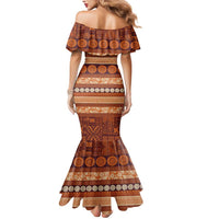 Fiji Marau na Kerisimasi Mermaid Dress Gold Tapa Masi Inspired Christmas LT9 - Polynesian Pride