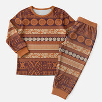 Fiji Marau na Kerisimasi Christmas Pajama Set Gold Tapa Masi Inspired Christmas LT9 Men Gold - Polynesian Pride