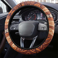 Fiji Marau na Kerisimasi Steering Wheel Cover Gold Tapa Masi Inspired Christmas LT9 - Polynesian Pride