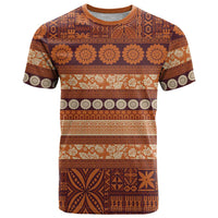 Fiji Marau na Kerisimasi T Shirt Gold Tapa Masi Inspired Christmas - Polynesian Pride