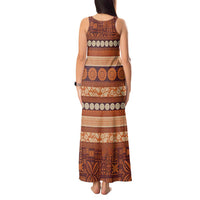 Fiji Marau na Kerisimasi Tank Maxi Dress Gold Tapa Masi Inspired Christmas LT9 - Polynesian Pride