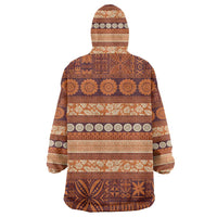 Fiji Marau na Kerisimasi Wearable Blanket Hoodie Gold Tapa Masi Inspired Christmas LT9 - Polynesian Pride