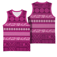 Fiji Marau na Kerisimasi Basketball Jersey Pink Tapa Masi Inspired Christmas LT9 - Polynesian Pride