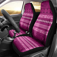Fiji Marau na Kerisimasi Car Seat Cover Pink Tapa Masi Inspired Christmas LT9 - Polynesian Pride