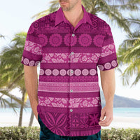 Fiji Marau na Kerisimasi Hawaiian Shirt Pink Tapa Masi Inspired Christmas LT9 - Polynesian Pride