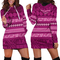 Fiji Marau na Kerisimasi Hoodie Dress Pink Tapa Masi Inspired Christmas LT9 - Polynesian Pride