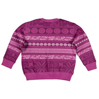 Fiji Marau na Kerisimasi Kid Ugly Christmas Sweater Pink Tapa Masi Inspired Christmas LT9 - Polynesian Pride