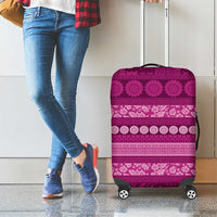 Fiji Marau na Kerisimasi Luggage Cover Pink Tapa Masi Inspired Christmas LT9 - Polynesian Pride