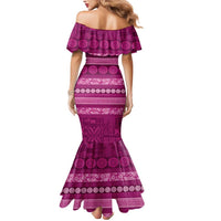 Fiji Marau na Kerisimasi Mermaid Dress Pink Tapa Masi Inspired Christmas LT9 - Polynesian Pride