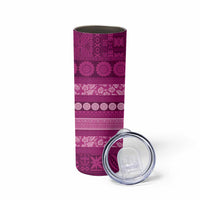 Fiji Marau na Kerisimasi Skinny Tumbler Pink Tapa Masi Inspired Christmas LT9 - Polynesian Pride