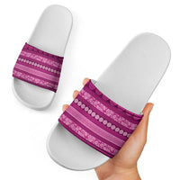 Fiji Marau na Kerisimasi Slide Sandals Pink Tapa Masi Inspired Christmas - Polynesian Pride