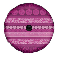 Fiji Marau na Kerisimasi Spare Tire Cover Pink Tapa Masi Inspired Christmas LT9 - Polynesian Pride