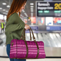 Fiji Marau na Kerisimasi Travel Bag Pink Tapa Masi Inspired Christmas - Polynesian Pride