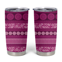 Fiji Marau na Kerisimasi Tumbler Cup Pink Tapa Masi Inspired Christmas LT9 Pink - Polynesian Pride