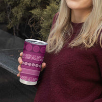 Fiji Marau na Kerisimasi Tumbler Cup Pink Tapa Masi Inspired Christmas LT9 - Polynesian Pride